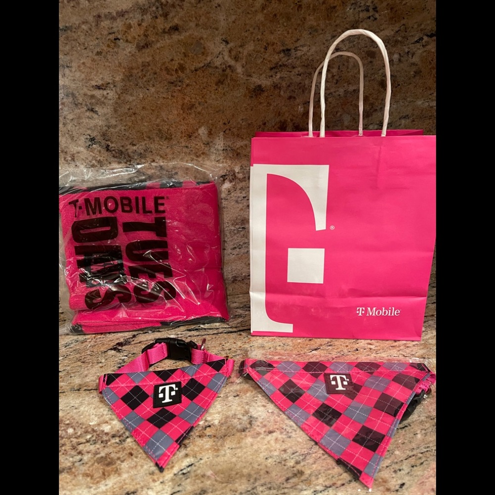 T-Mobile big & small doggie scarfs & adult scarf !